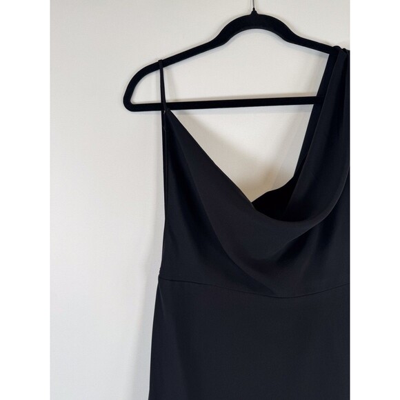 Amanda Uprichard Womens Dress Black Maxi One Shoulder A Line Party Evening Large - Picture 8 of 13